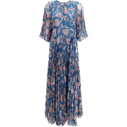 Blue Polyester Casual Dress