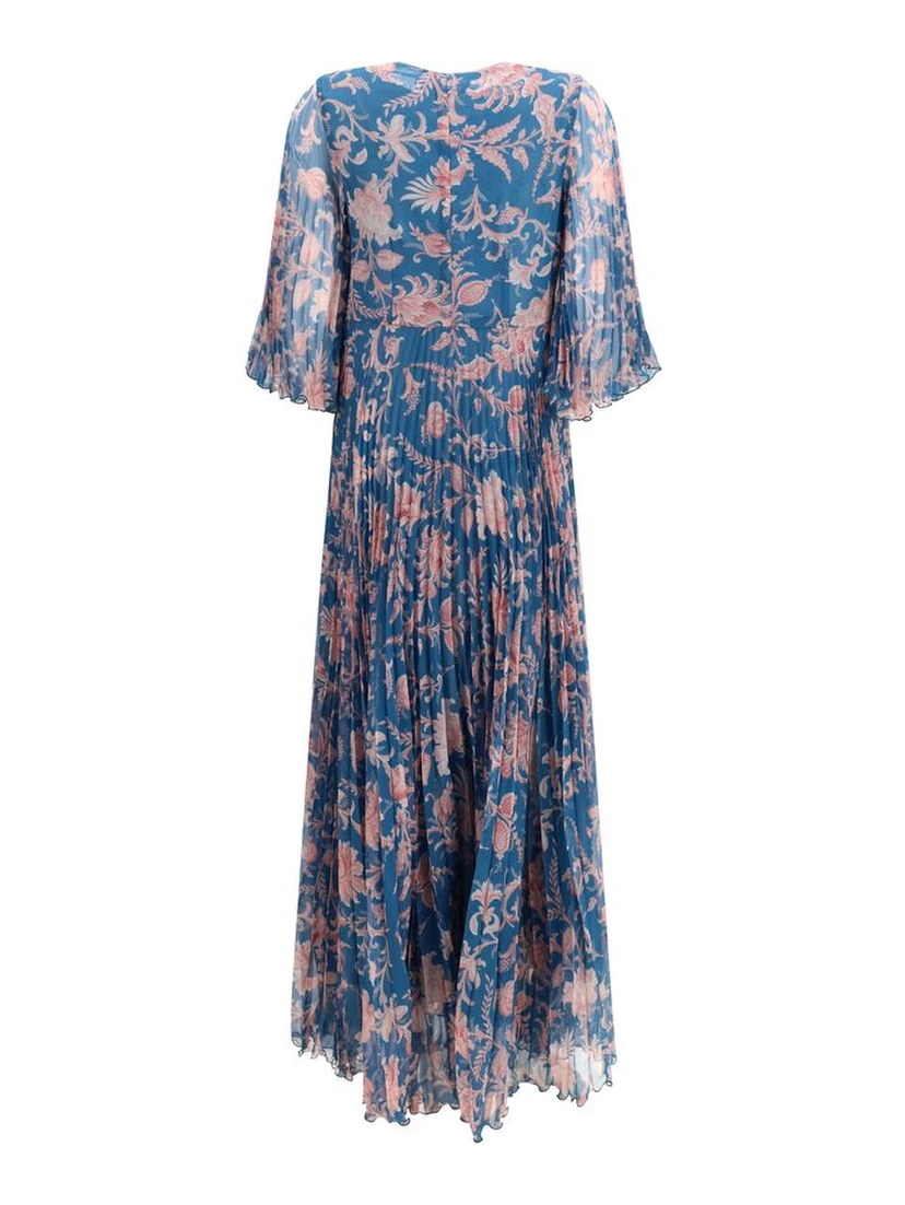 Blue Polyester Casual Dress