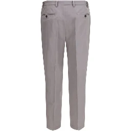 Gray Cotton Dress Pants