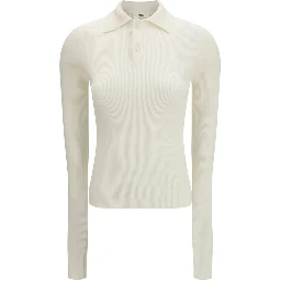 White Silk Polo Shirt