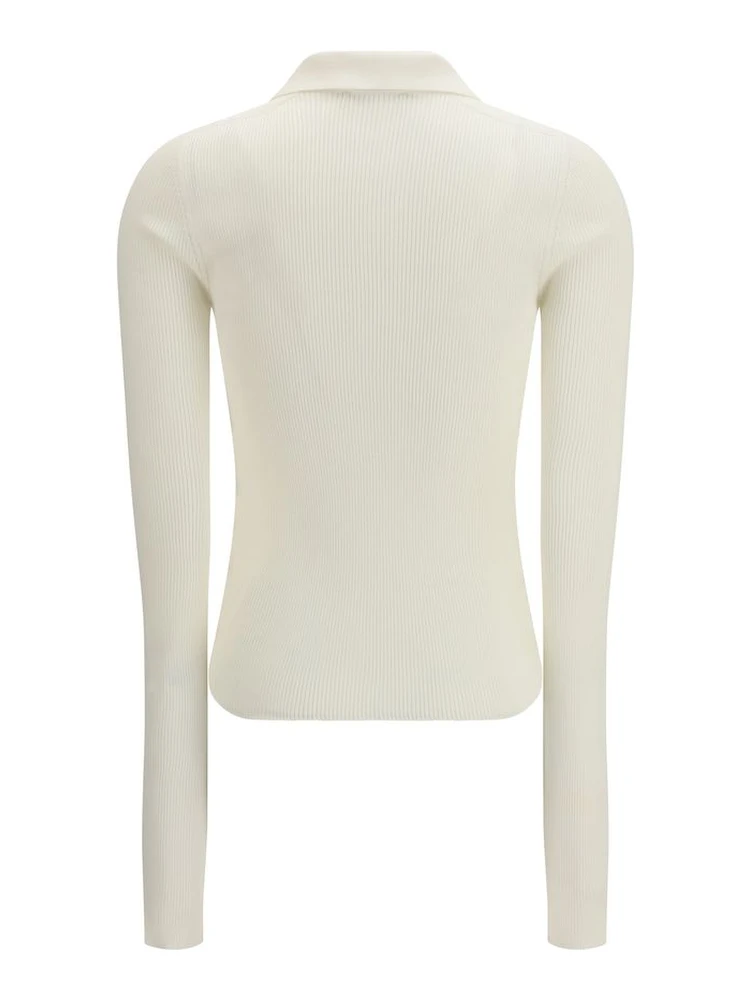 White Silk Polo Shirt alternative