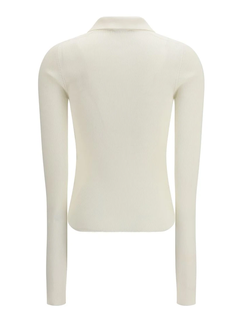 White Silk Polo Shirt