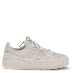 Gray Calf Leather Bos Taurus Low Top Sneakers