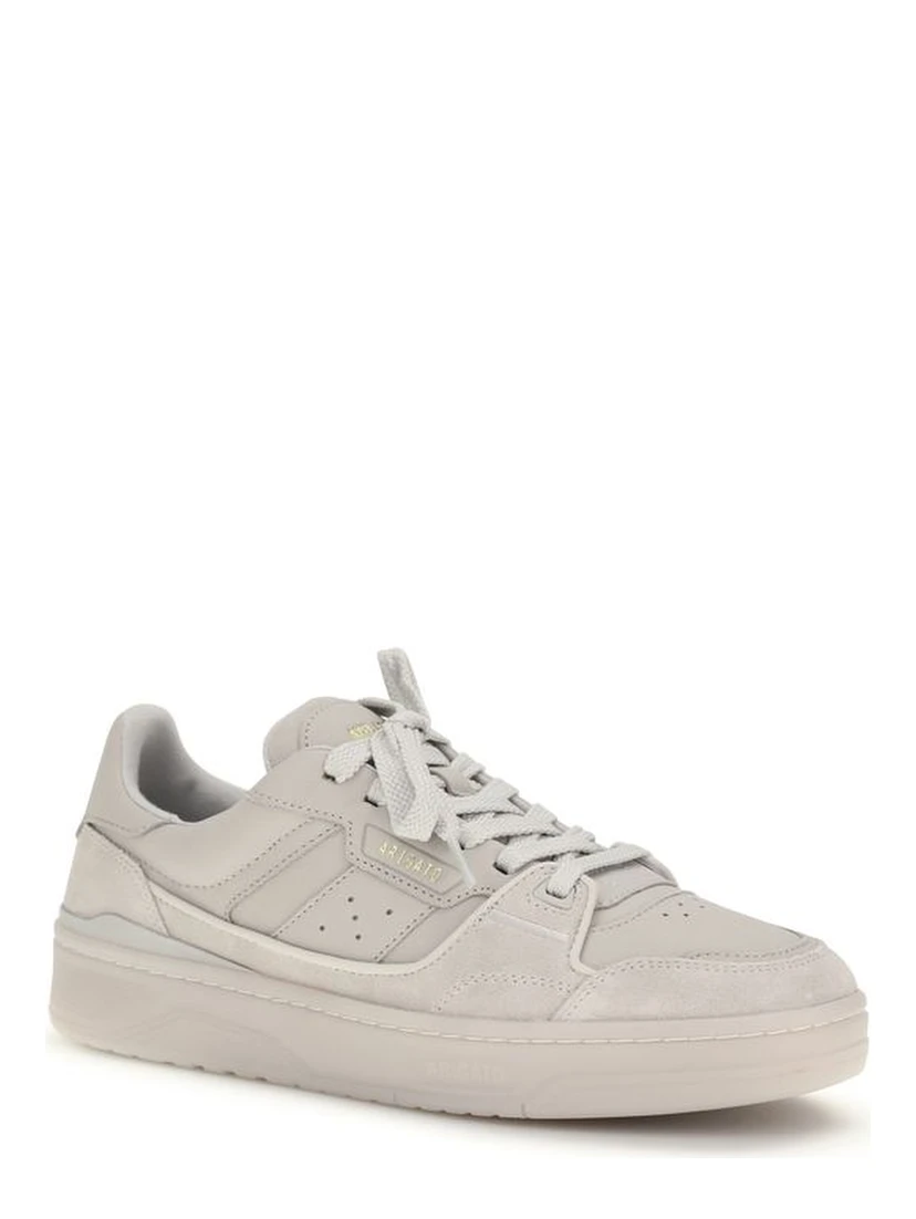 Gray Calf Leather Bos Taurus Low Top Sneakers