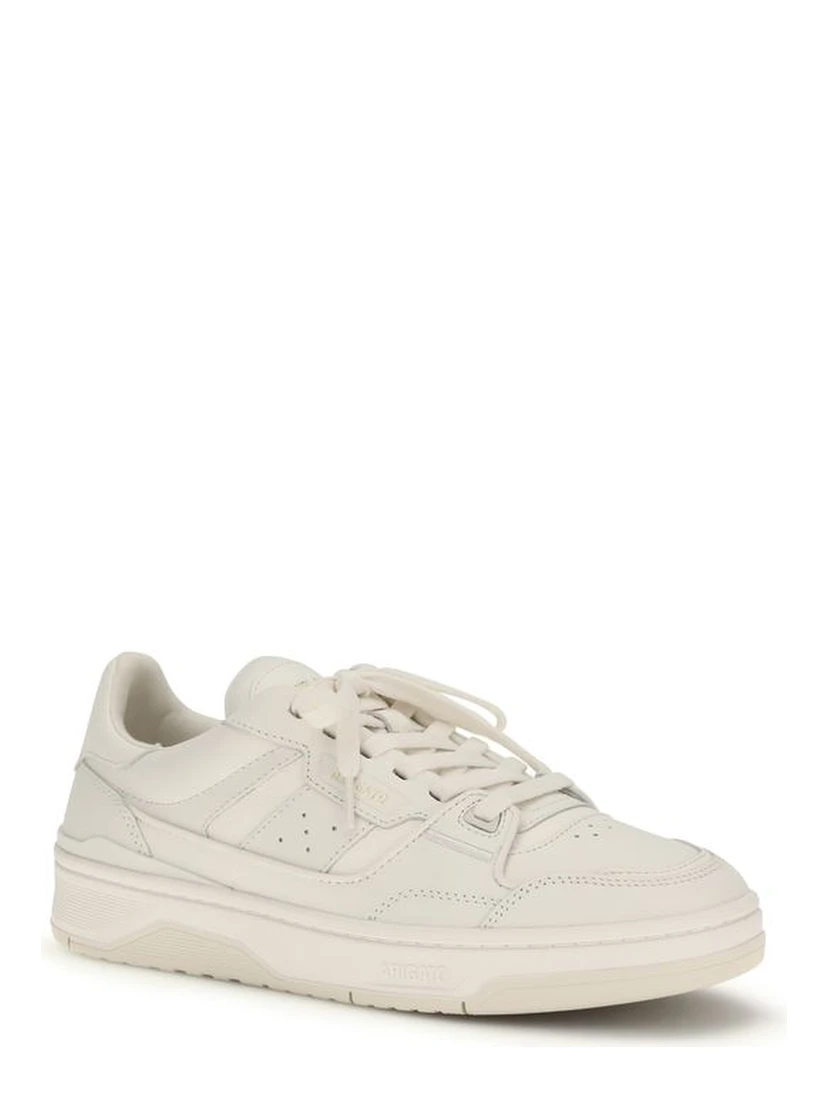 Gray Calf Leather Bos Taurus Low Top Sneakers