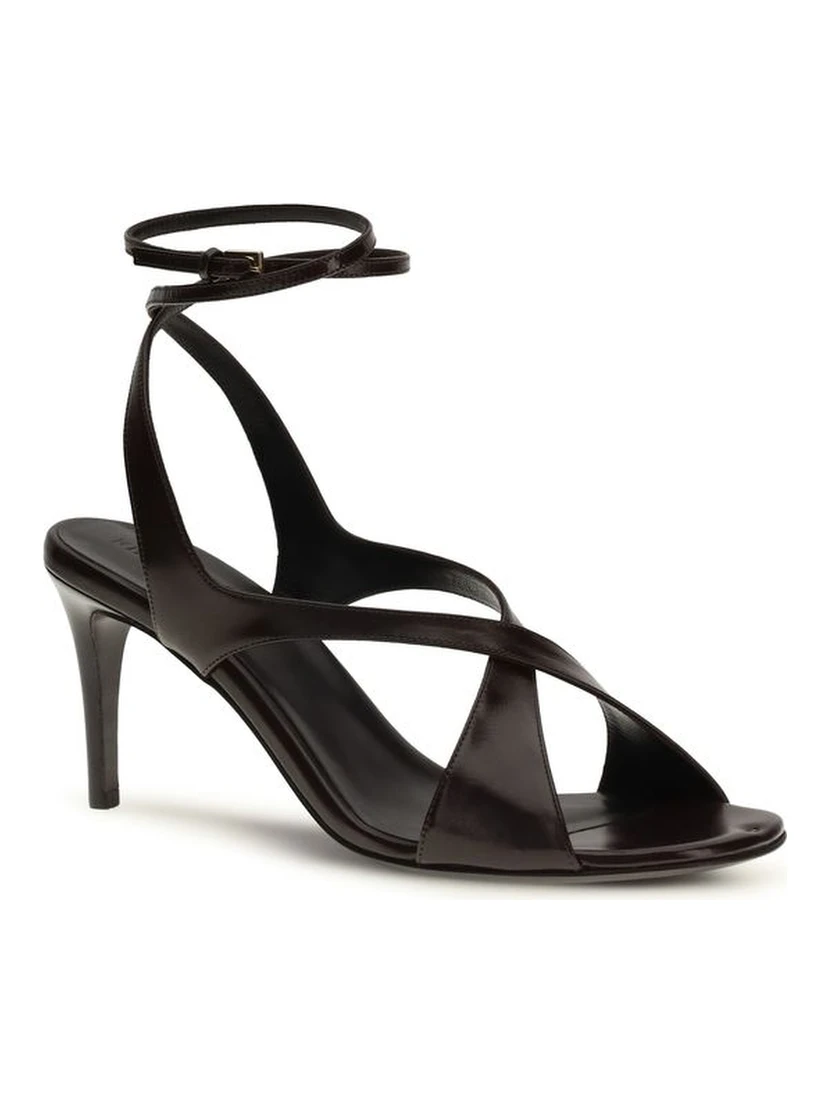 Black Calf Leather Bos Taurus Strap-On Sandals