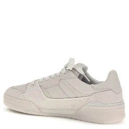 Gray Calf Leather Bos Taurus Low Top Sneakers