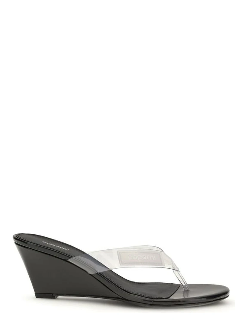 Black Pvc Flip-Flop Sandals