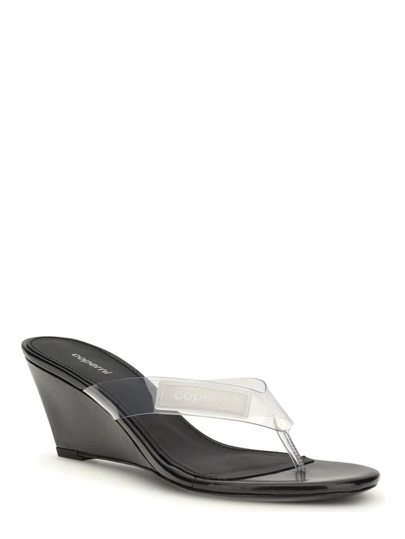 Black Pvc Flip-Flop Sandals