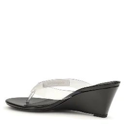 Black Pvc Flip-Flop Sandals