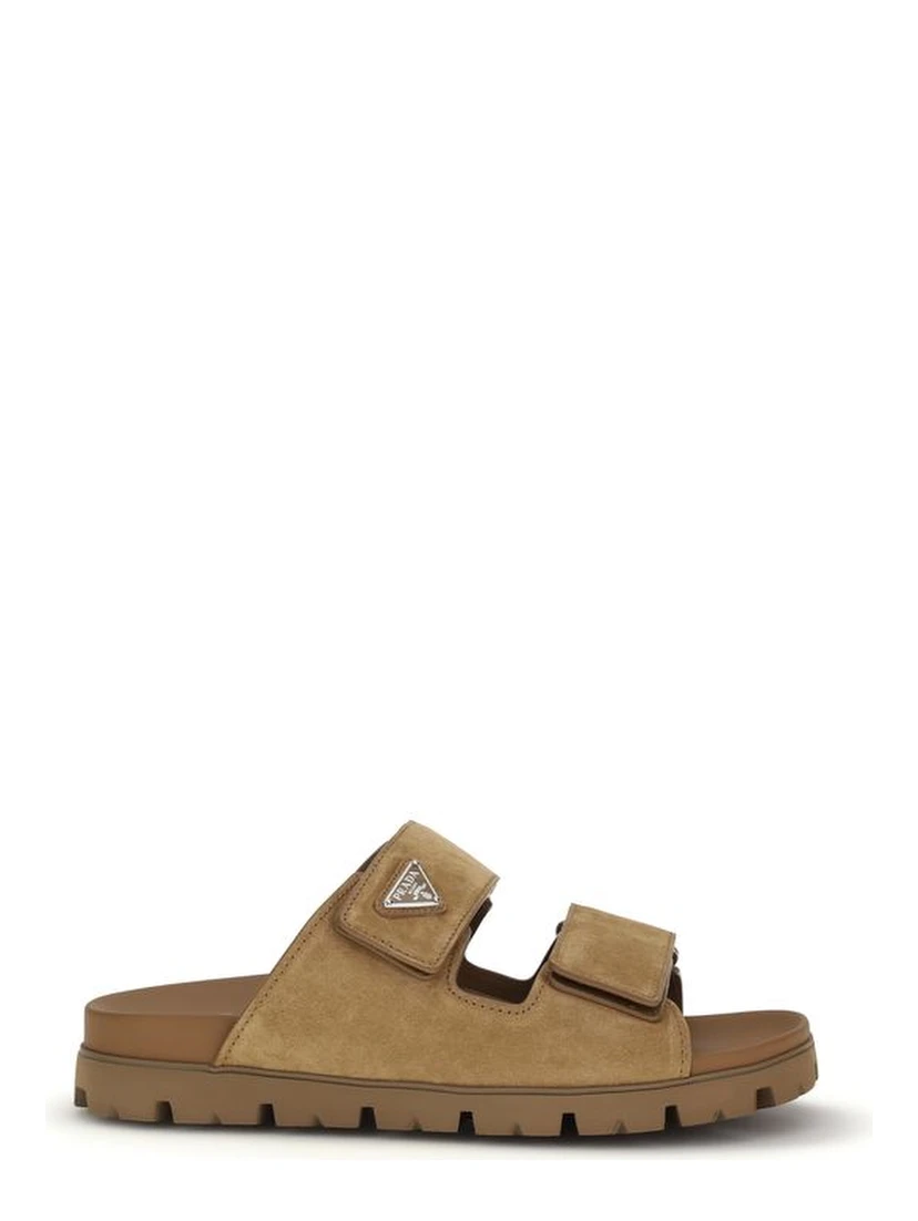 Brown Calf Leather Bos Taurus Strap-On Sandals