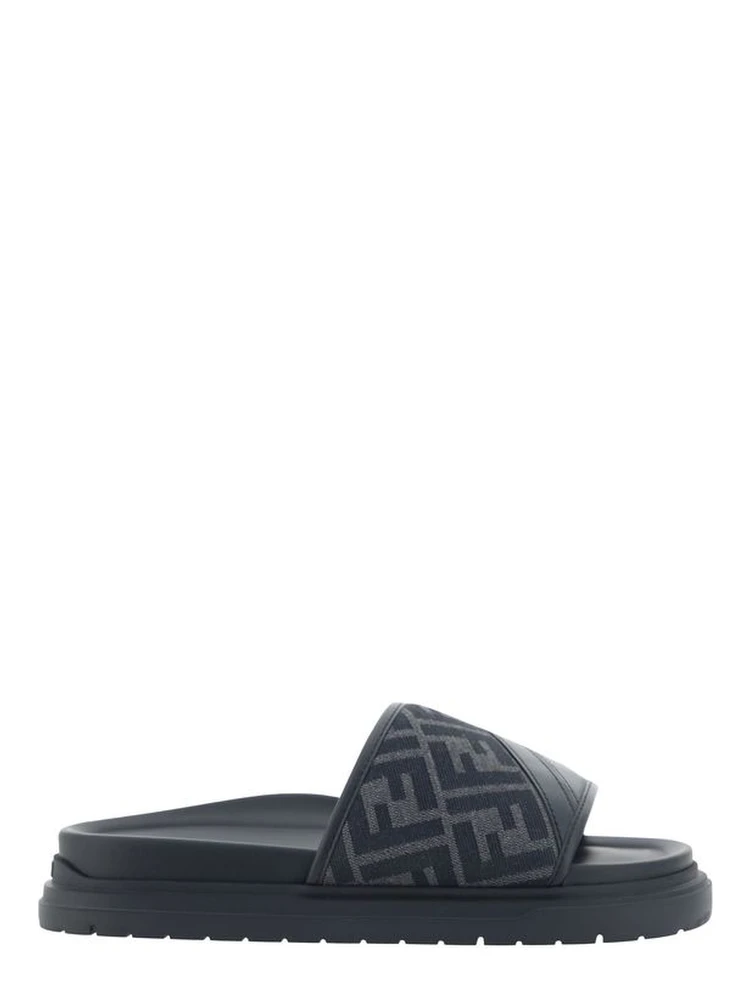 Gray Fabric Sandals