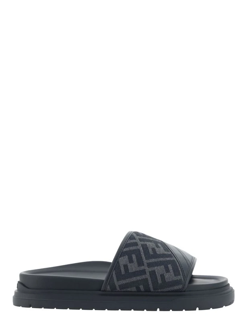Gray Fabric Sandals