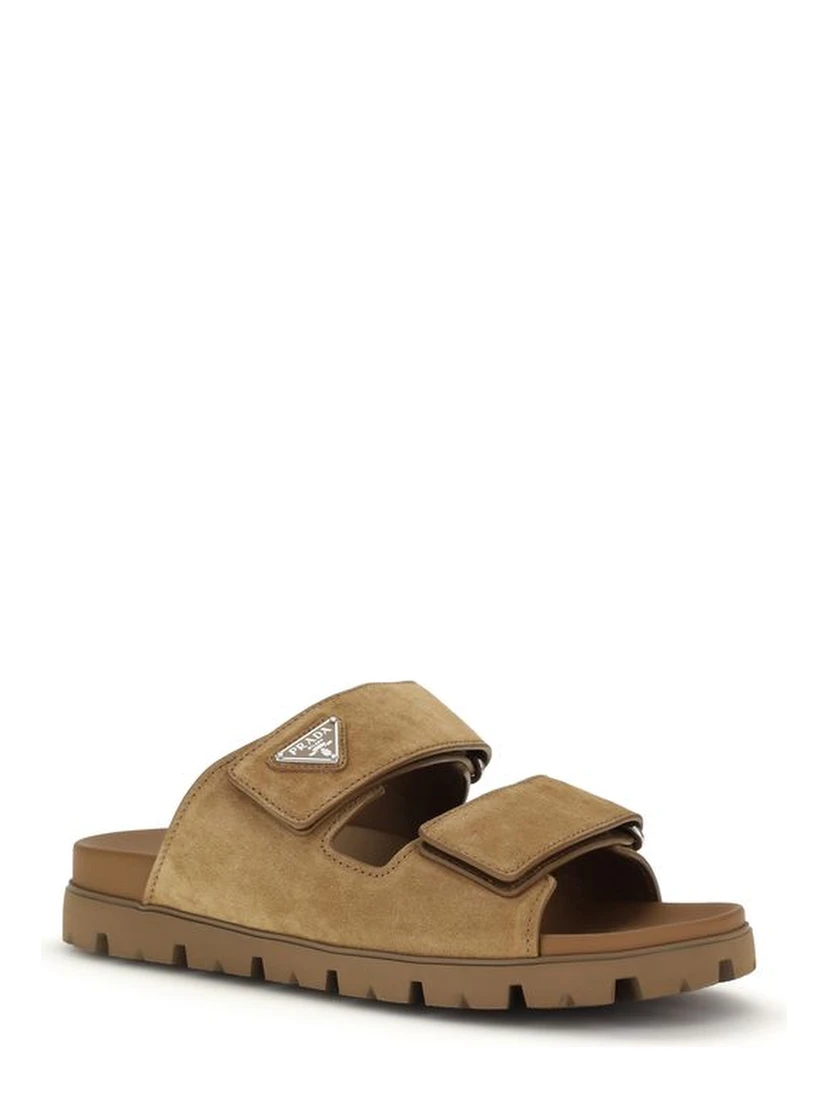 Brown Calf Leather Bos Taurus Strap-On Sandals