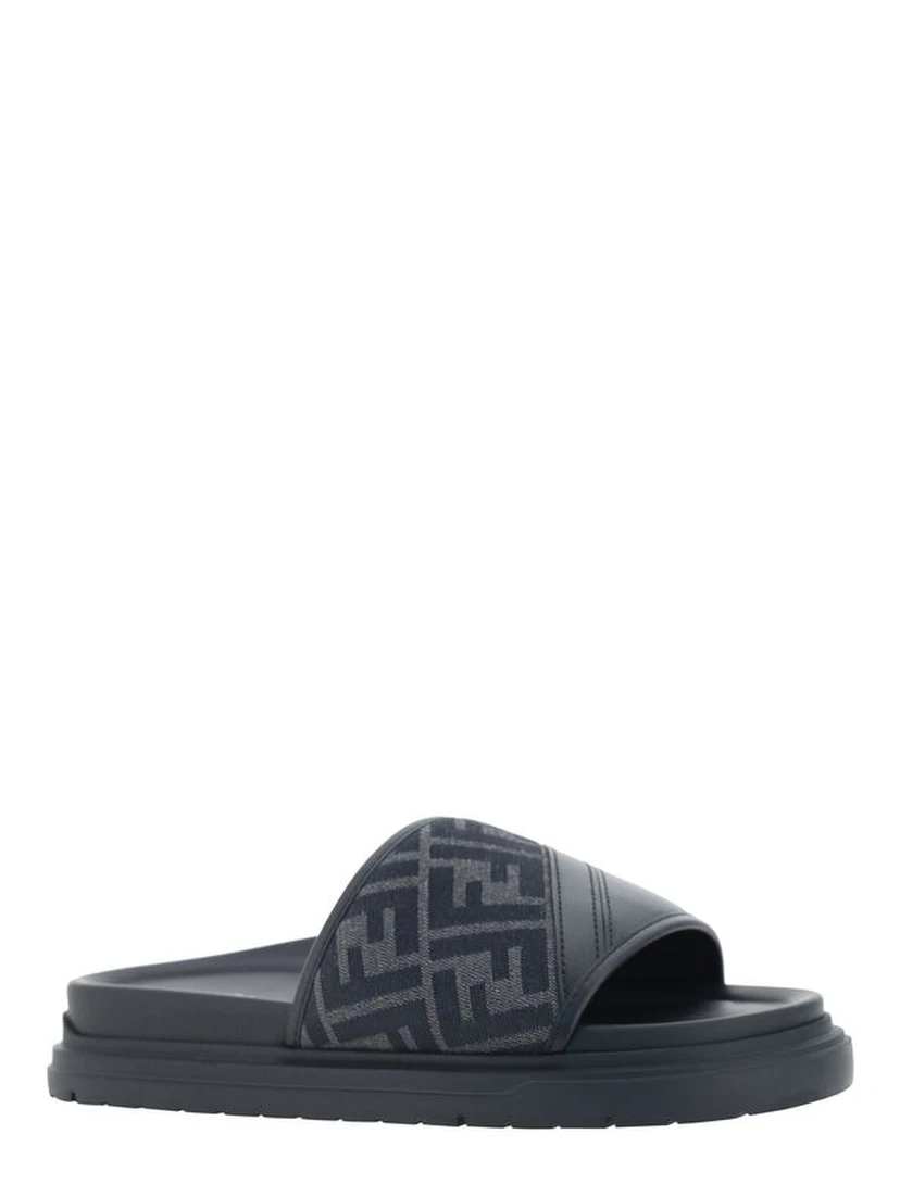 Gray Fabric Sandals