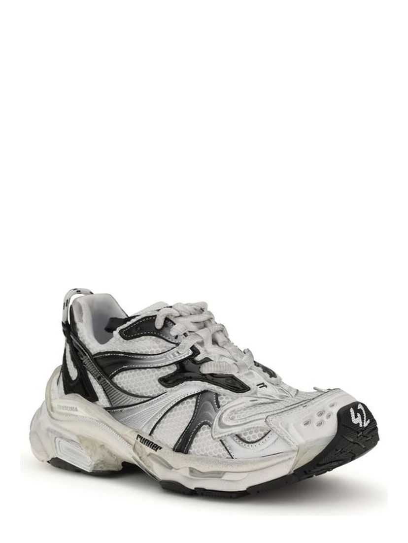 Gray Polyethylene Athletic Sneakers