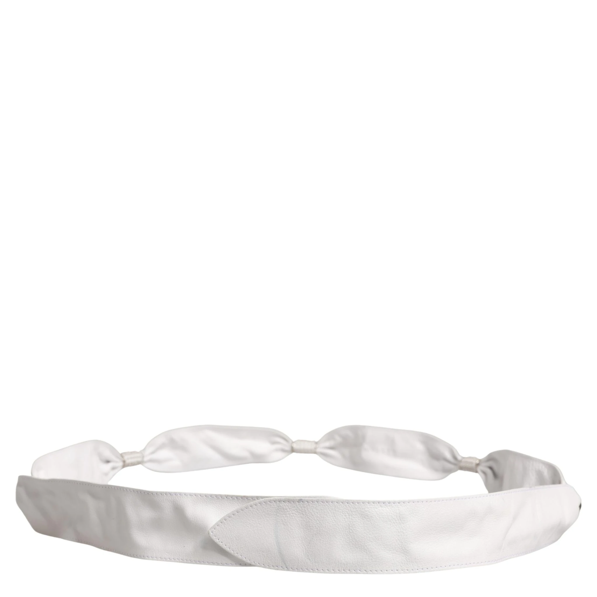 Women White Leather Embellished Wide Waist Cintura Belt