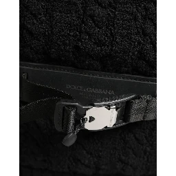 Black Tricot Wool Blend Duffel Backpack Travel Borse Bag