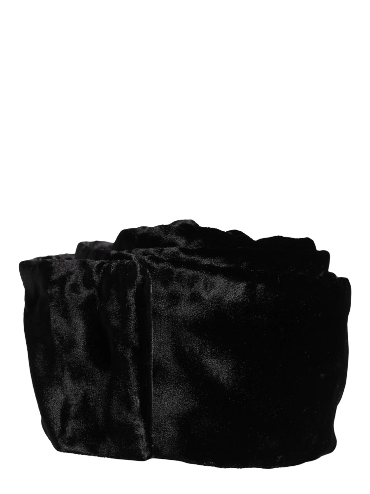 Black Viscose Satin Waist Women Cintura Belt
