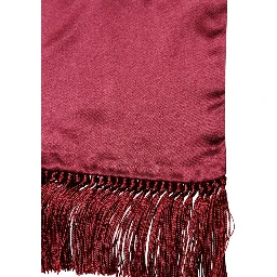Red Satin Silk Fringes Men Foulard 137.5cm x14.5cm Scarf