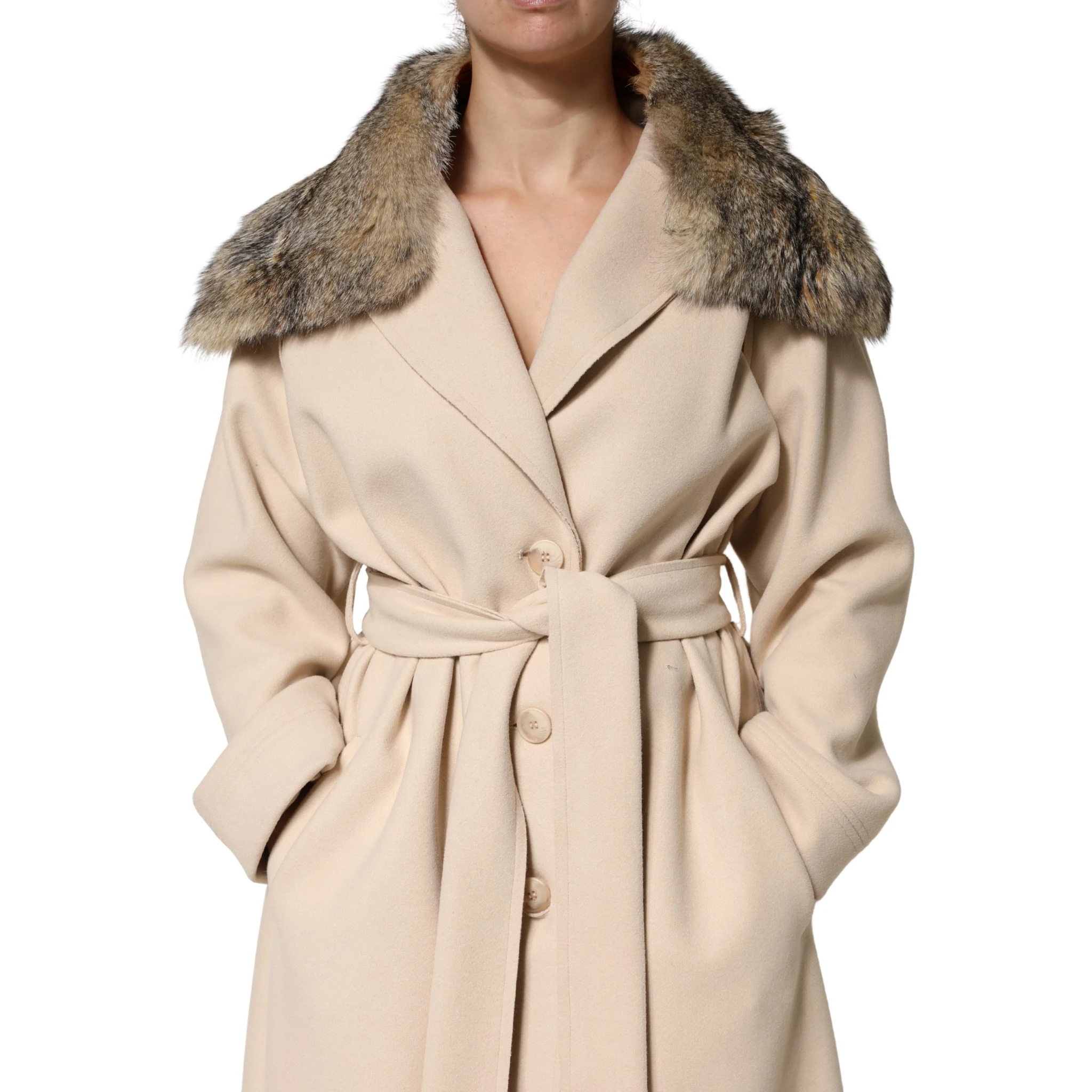 Brown Fur Shoulder Collar Neck Wrap Scarf