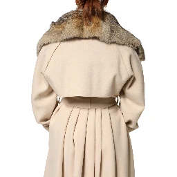 Brown Fur Shoulder Collar Neck Wrap Scarf