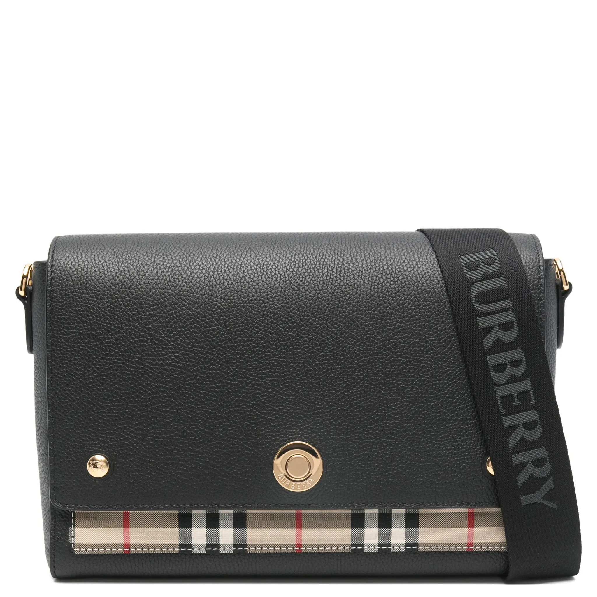 Note Medium Leather & Vintage Check Crossbody Bag