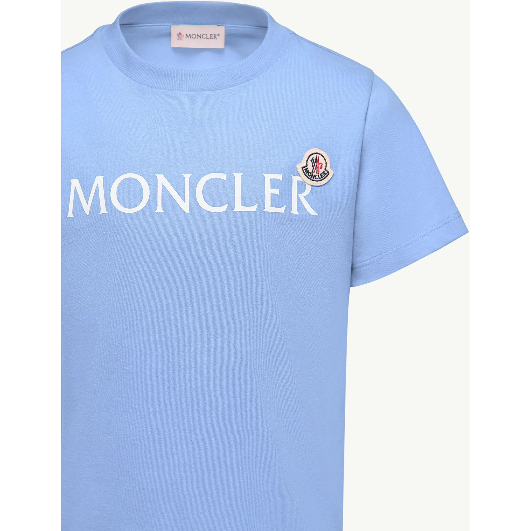 MONCLER KIDS T-shirts and Polos Clear Blue