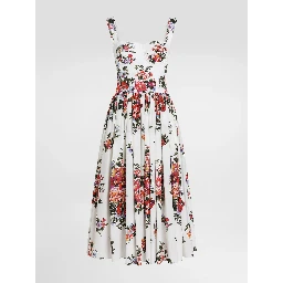 Floral print bustier midi dress