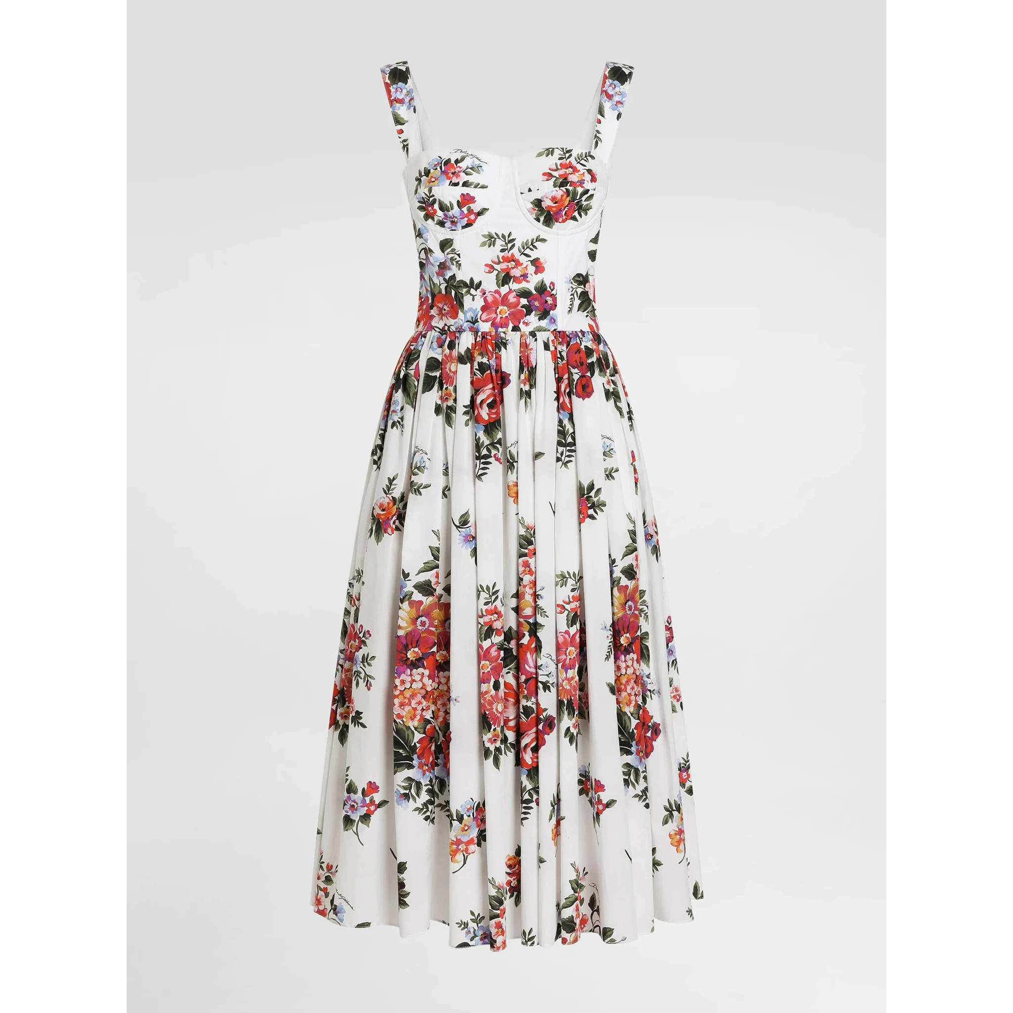 Floral print bustier midi dress