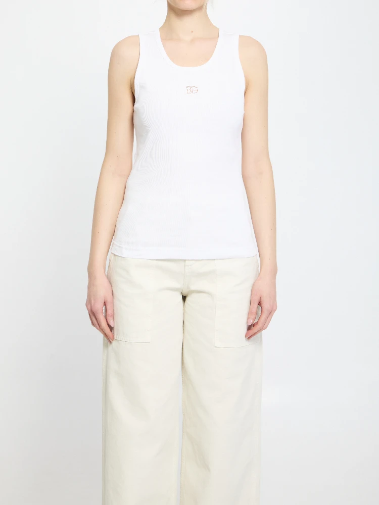 Ribbed tank top with DG