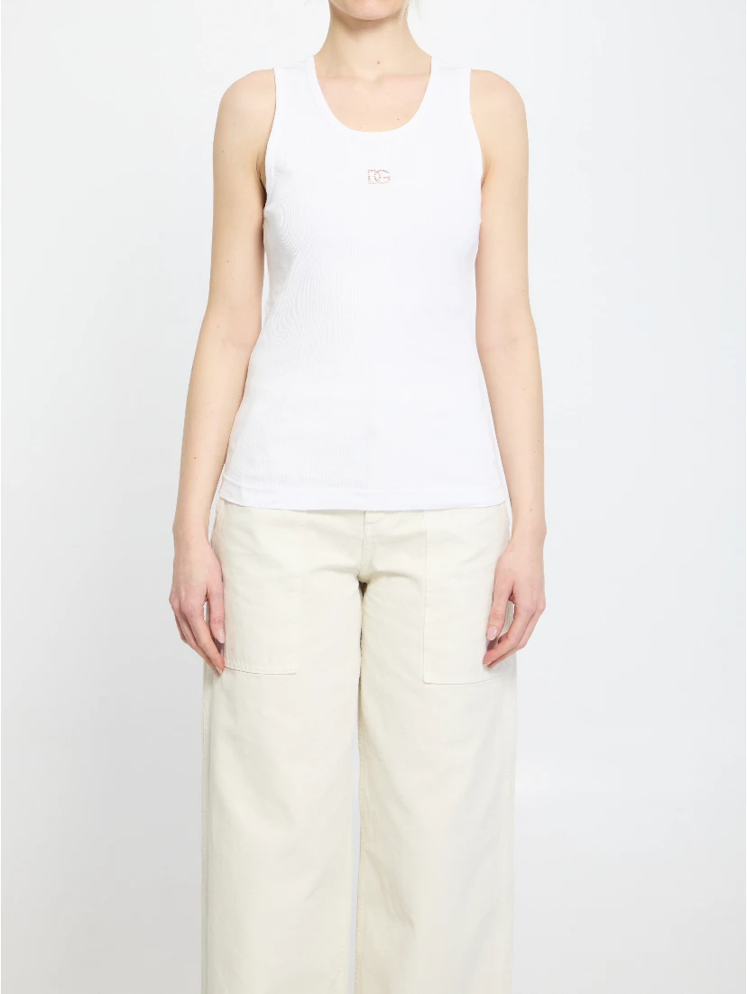 Ribbed tank top with DG