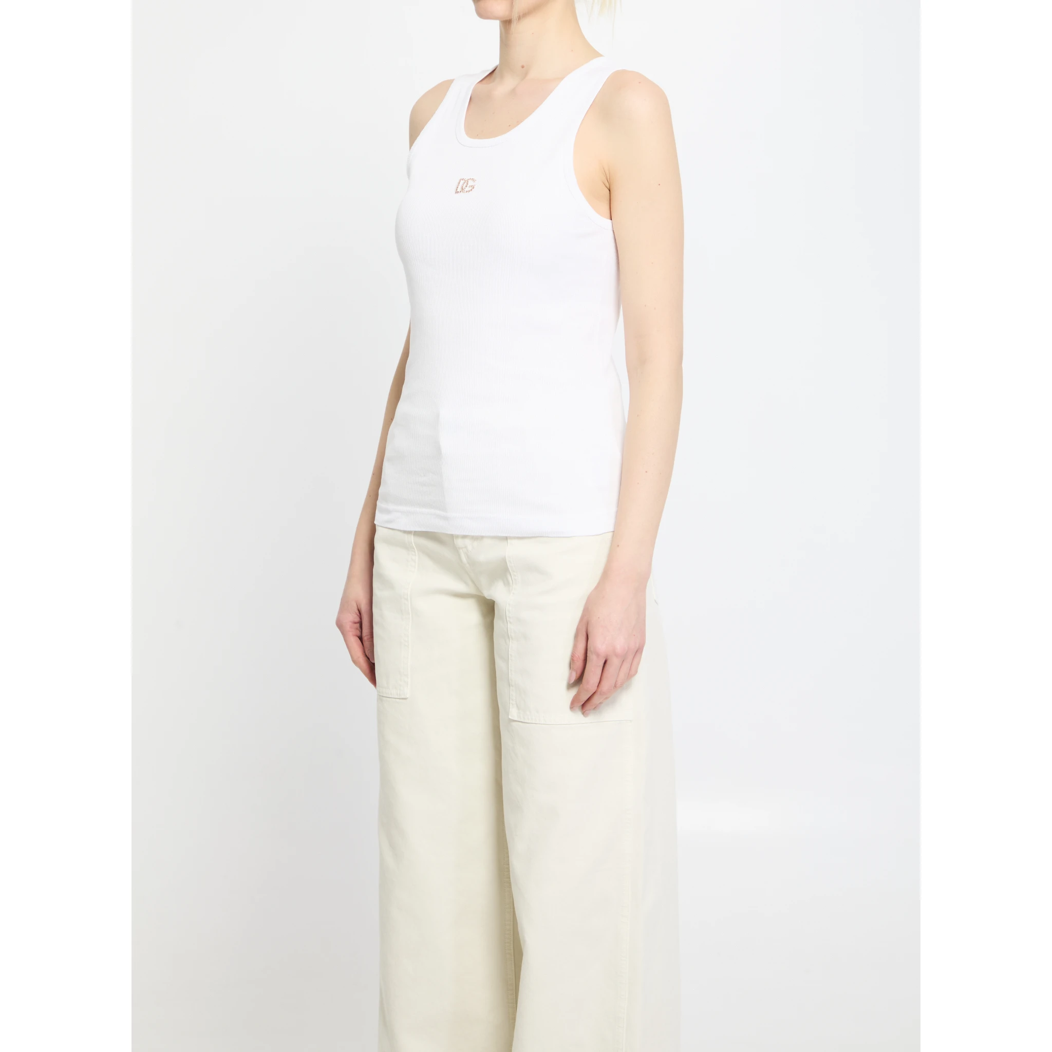 Ribbed tank top with DG
