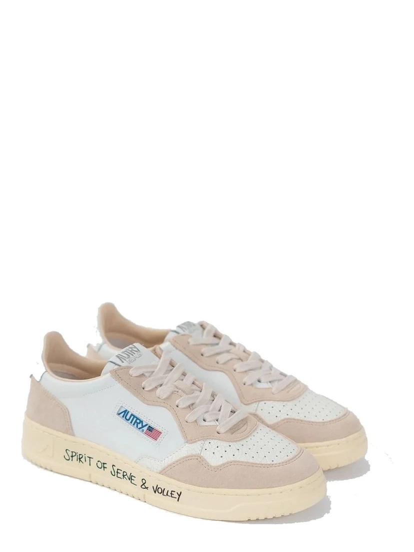 White Goatskin Low Top Sneakers