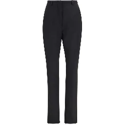 Black Polyester Skinny Pants