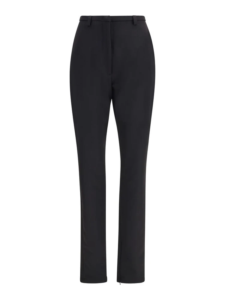 Black Polyester Skinny Pants