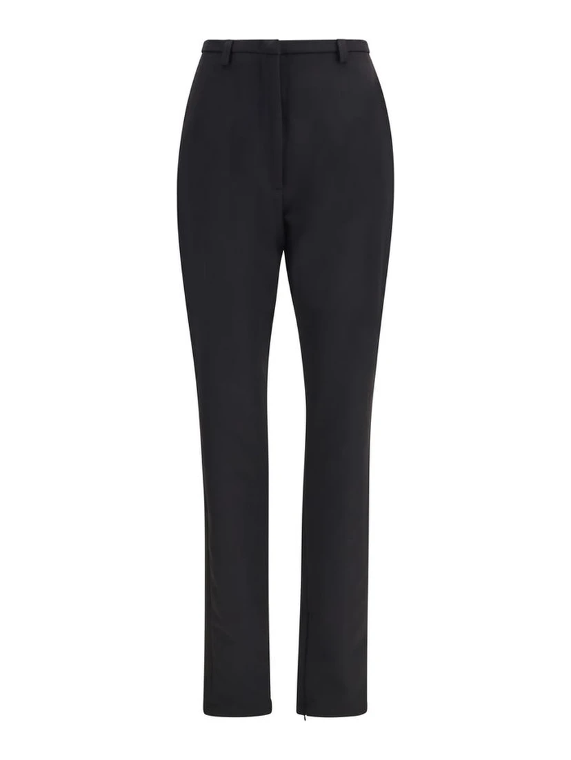 Black Polyester Skinny Pants