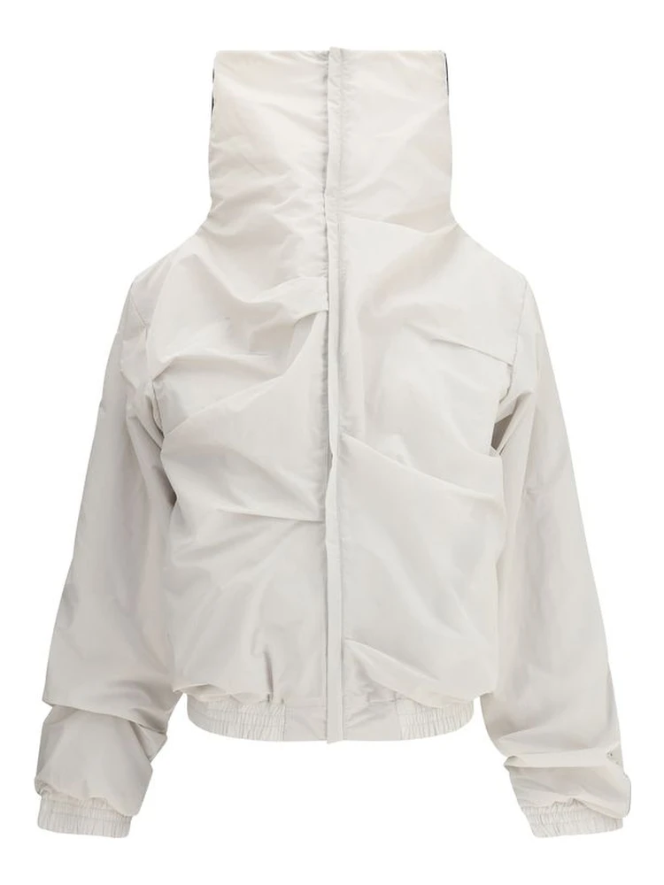 Gray Polyamide Full-Length Jacket
