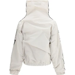 Gray Polyamide Full-Length Jacket