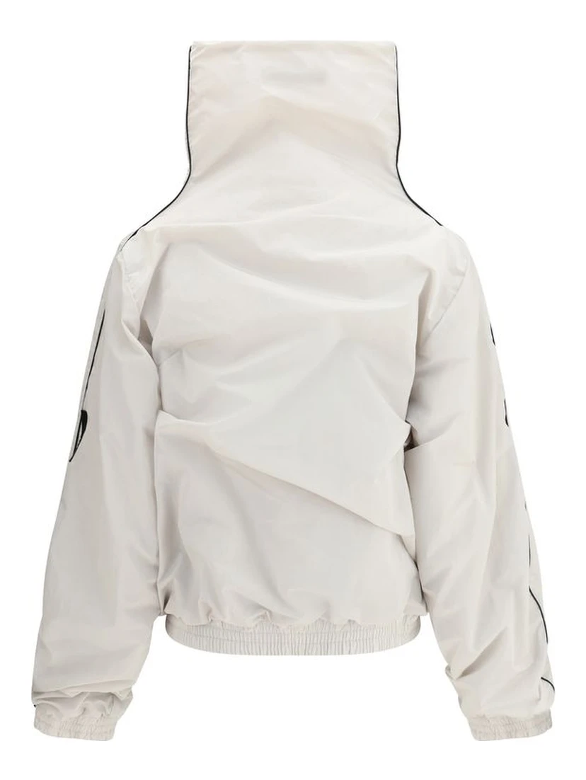 Gray Polyamide Full-Length Jacket