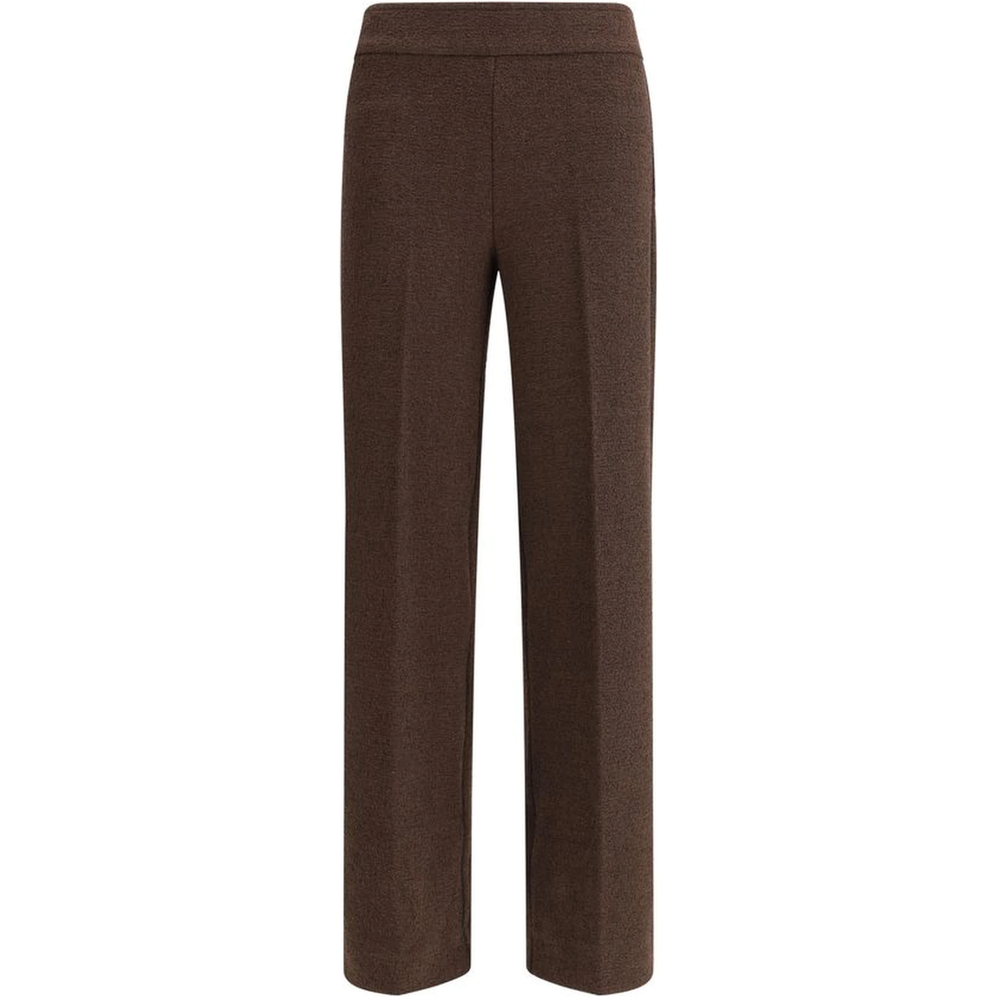 Brown Polyester Casual Pants