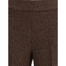 Brown Polyester Casual Pants