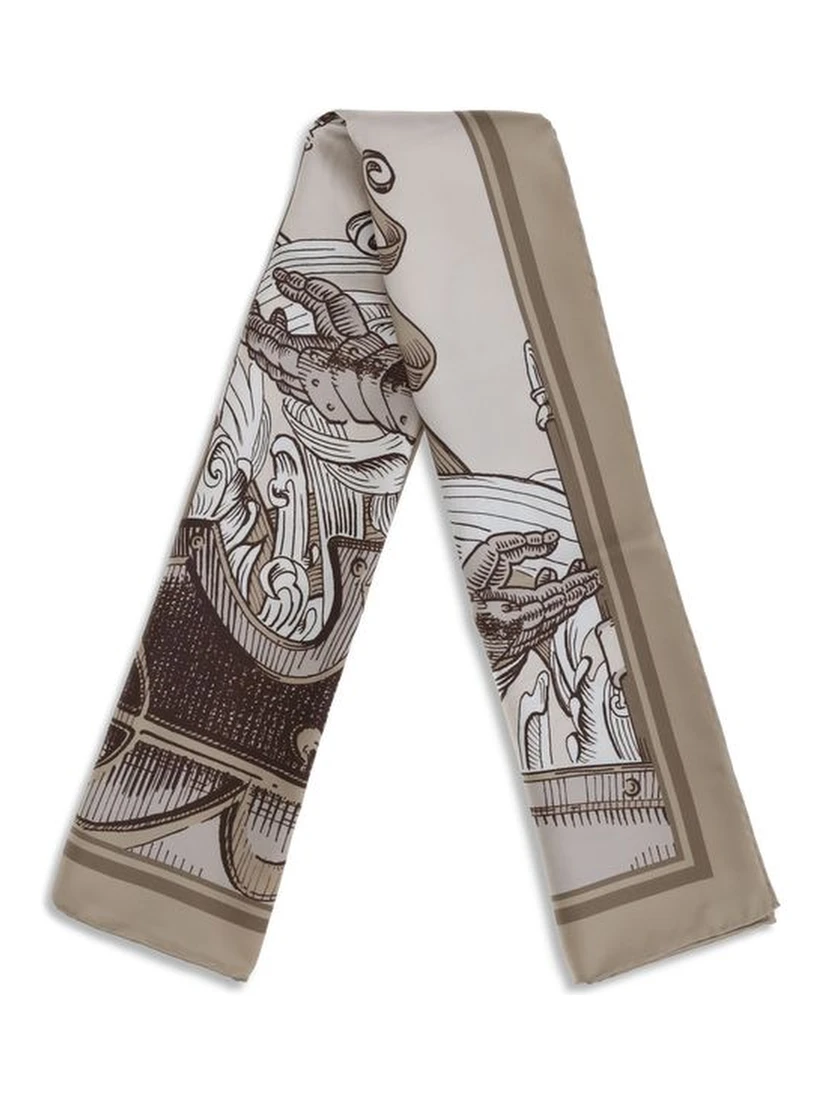 Beige Silk Scarf