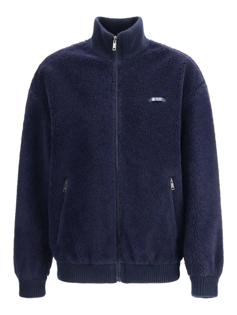 Blue Polyamide Full-Length Jacket