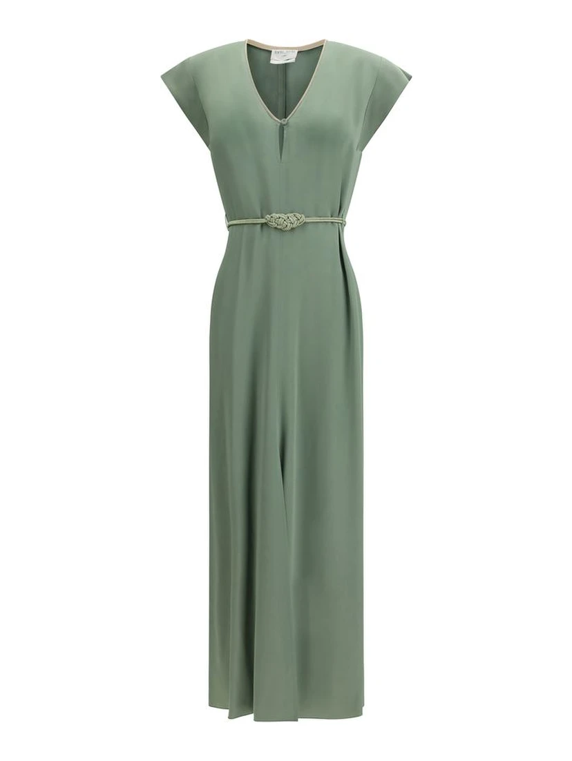 Bicolor Viscose Casual Dress