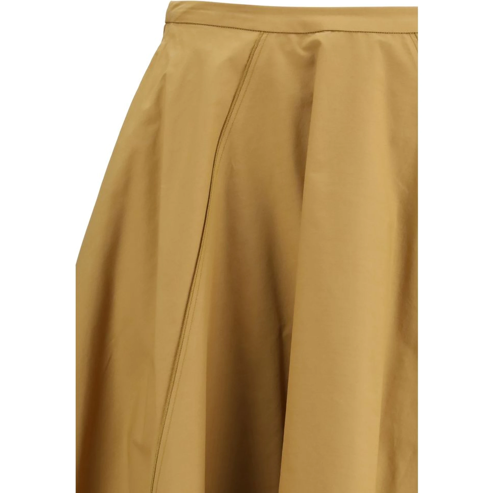 Beige Cotton Long Skirt