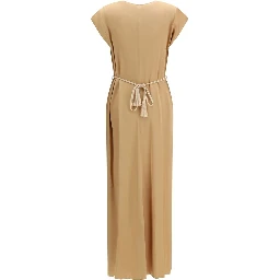 Orange Viscose Casual Dress