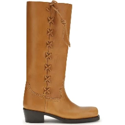 Brown Calf Leather Bos Taurus Lace-Up Boots