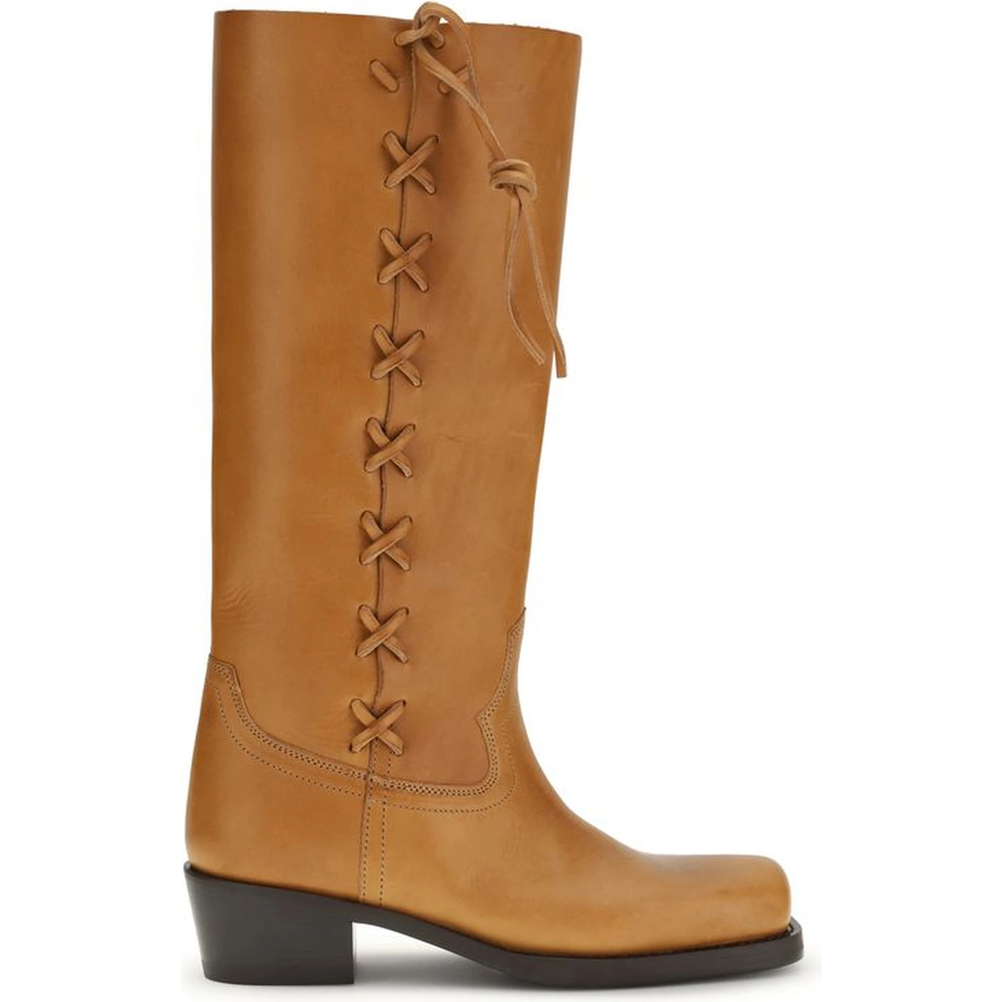 Brown Calf Leather Bos Taurus Lace-Up Boots