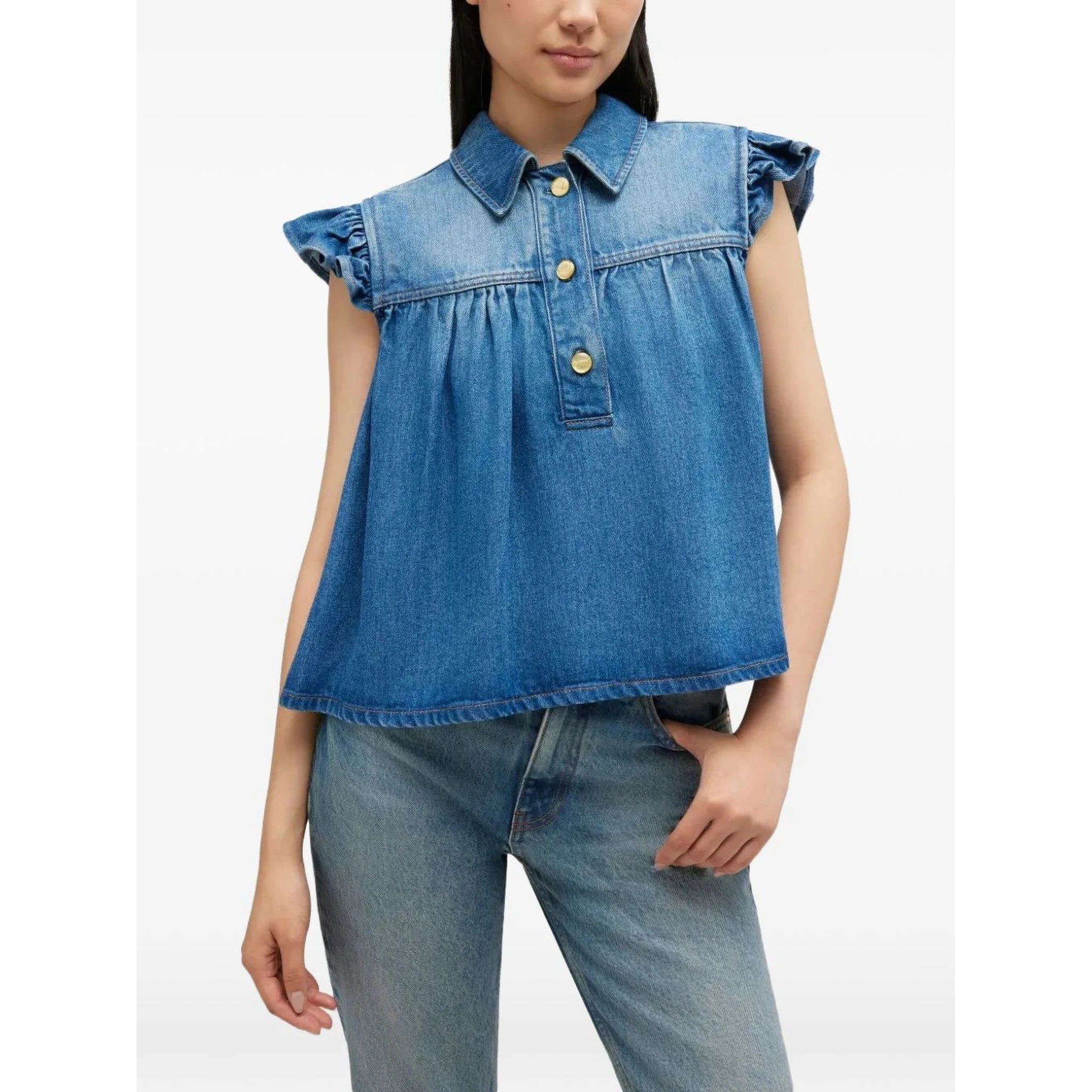 GANNI Top Blue
